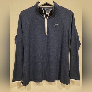 Peter Millar Golf Shirt Womens M Navy Blue 1/4 Zip Pullover